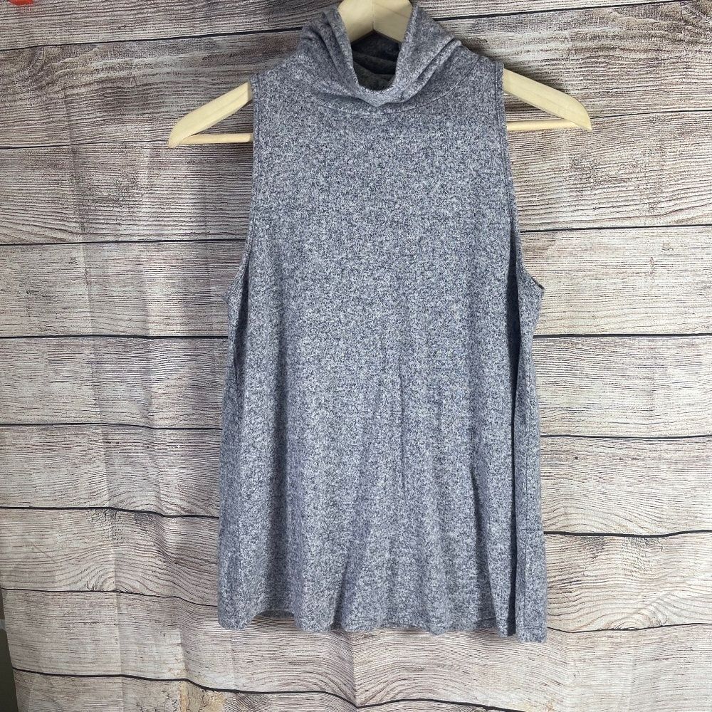 Anthro Saturday Sunday Grey Heather Sleeveless Turtleneck Sz S